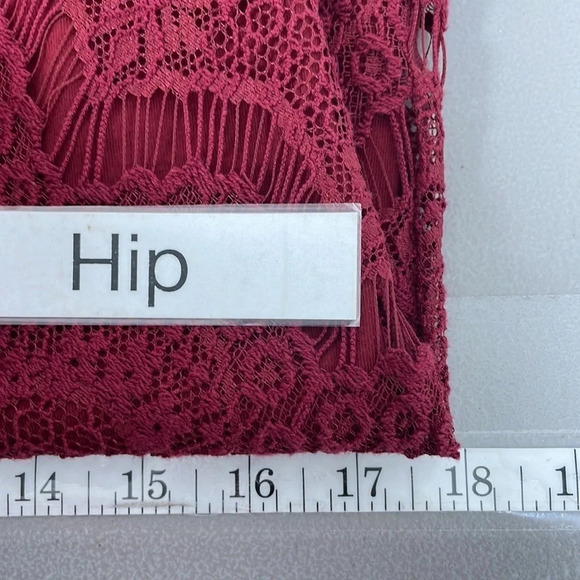 Intimately Free People Lace Midi Dress Sheath Sleeveless Maroon Red Size Medium - Picture 16 of 16